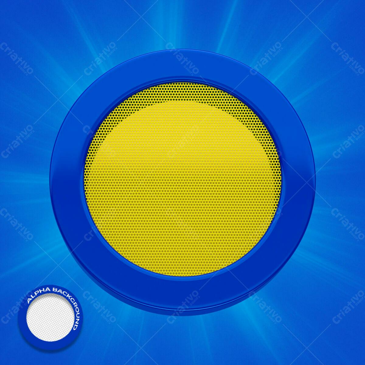 Background Circular Azul e Amarelo PSD Editável
