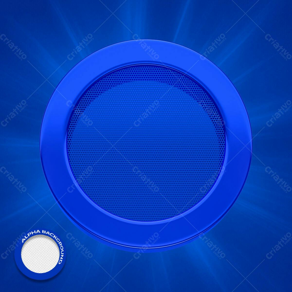 Moldura Circular Azul para Design PSD Editável