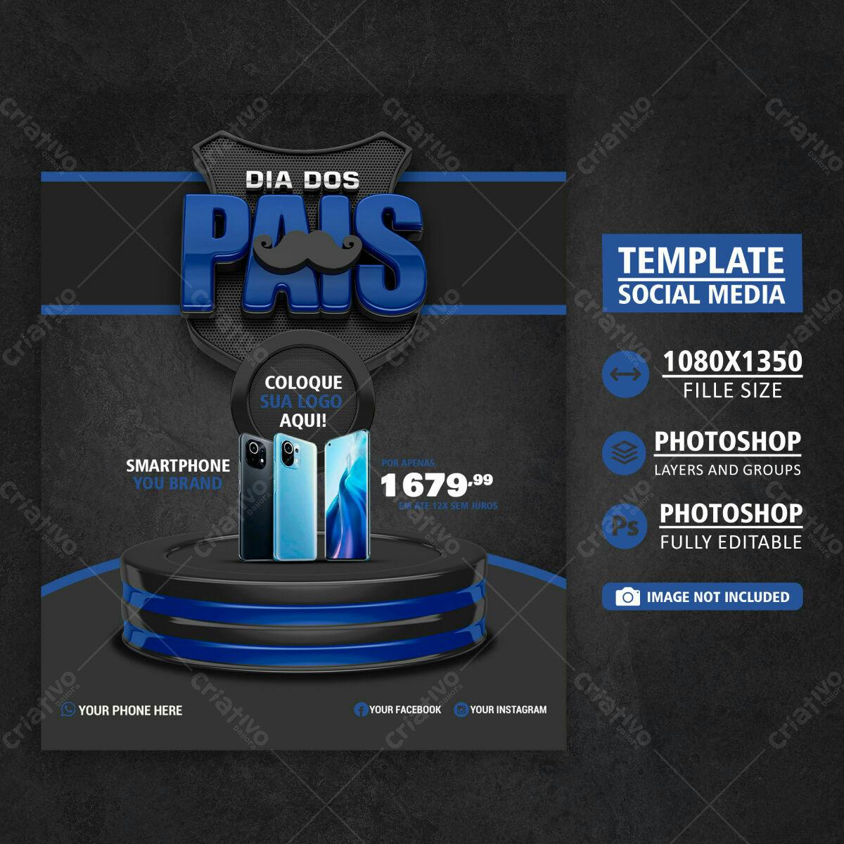 Flyer para Dia dos Pais PSD Editável