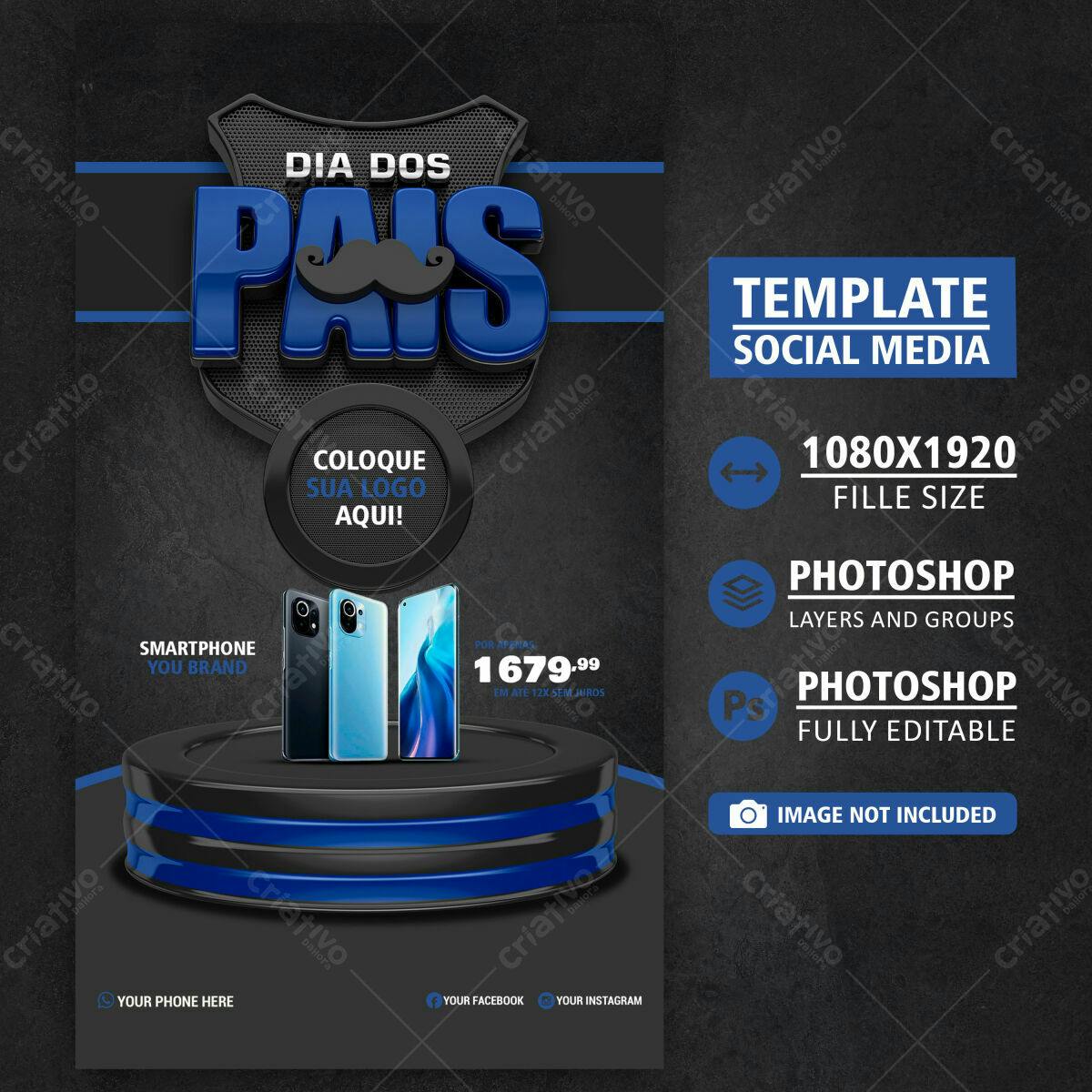 Flyer Dia dos Pais PSD Editável