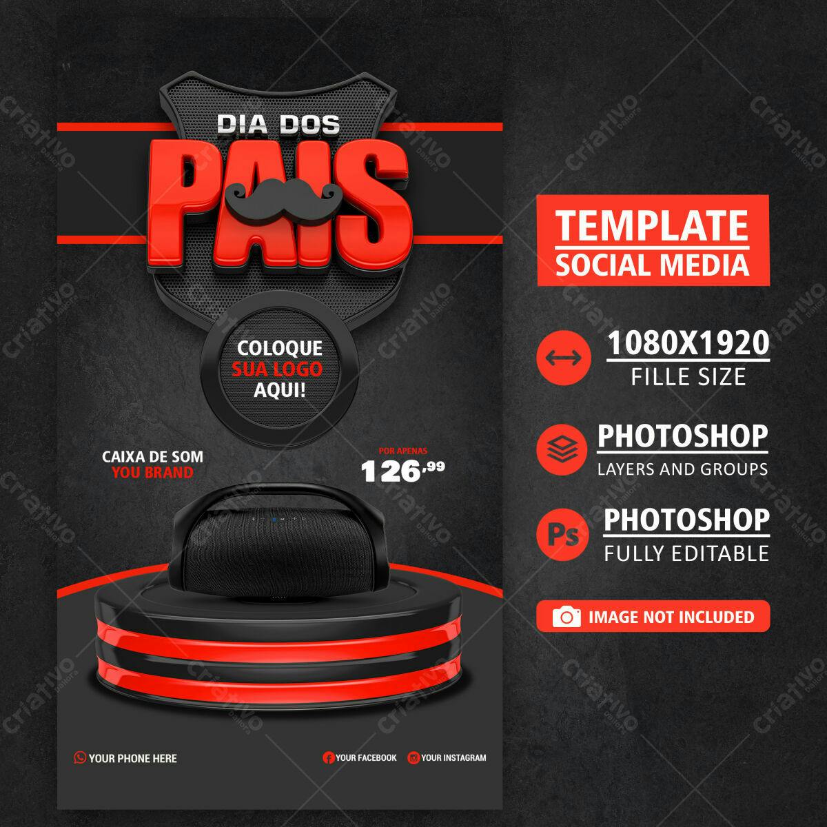 Flyer Dia dos Pais PSD Editável