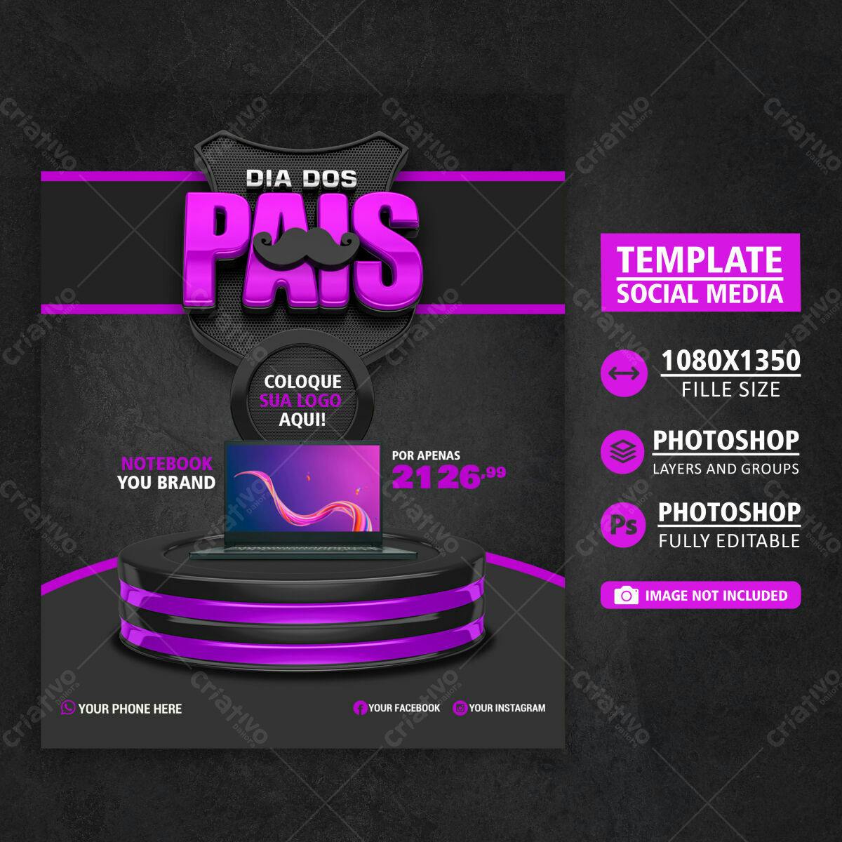 Flyer Dia dos Pais PSD Editável
