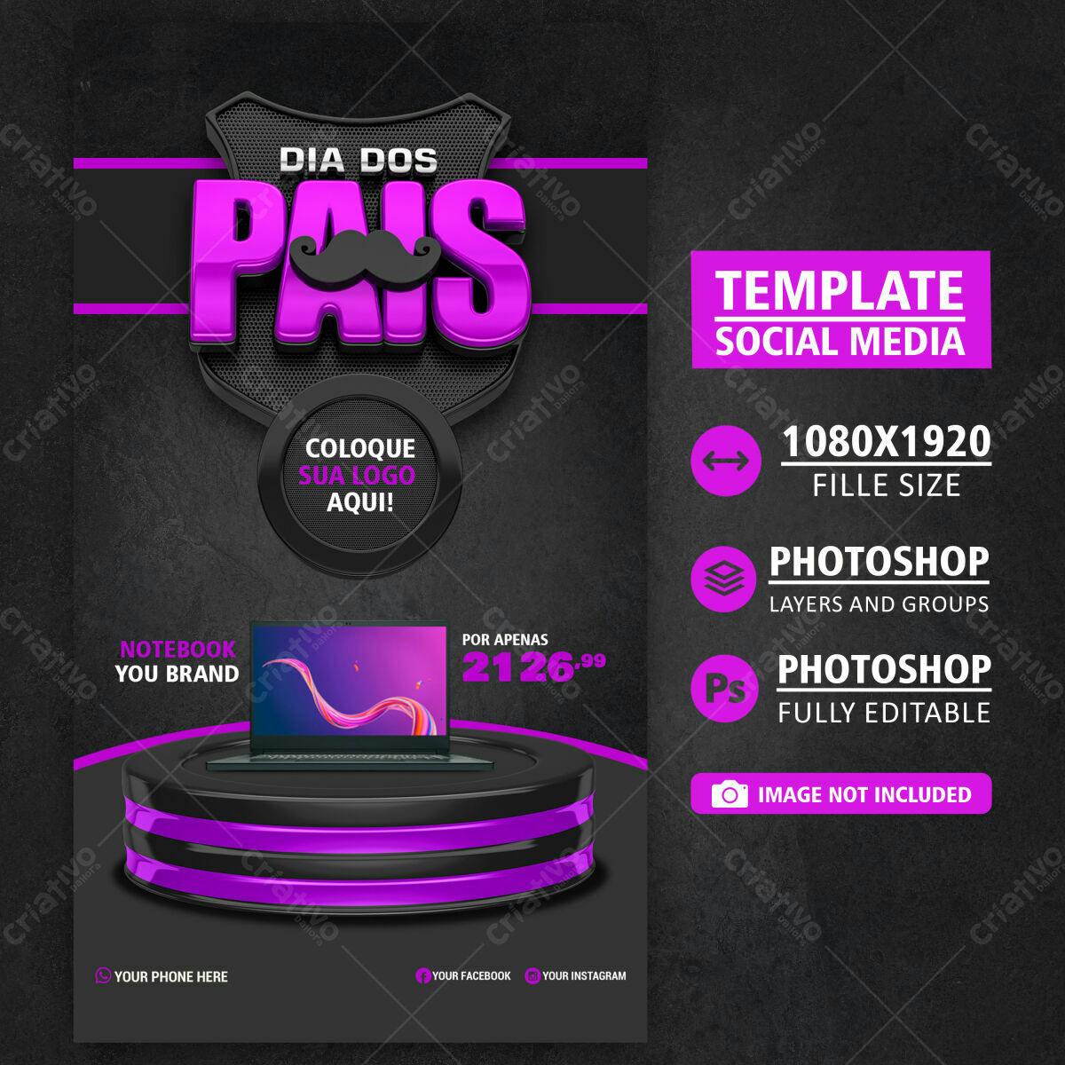 Flyer Dia dos Pais PSD Editável