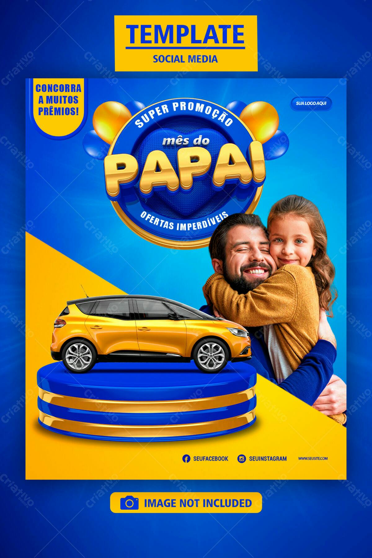 Flyer Dia dos Pais com Carro PSD Editável