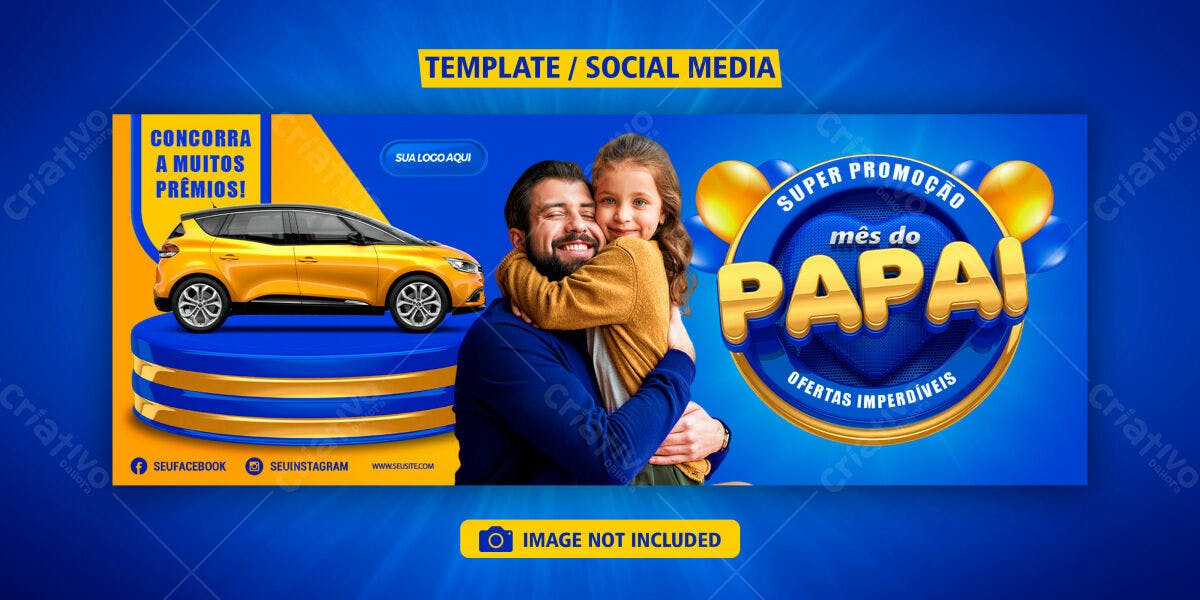 Banner Dia dos Pais com Carro PSD Editável