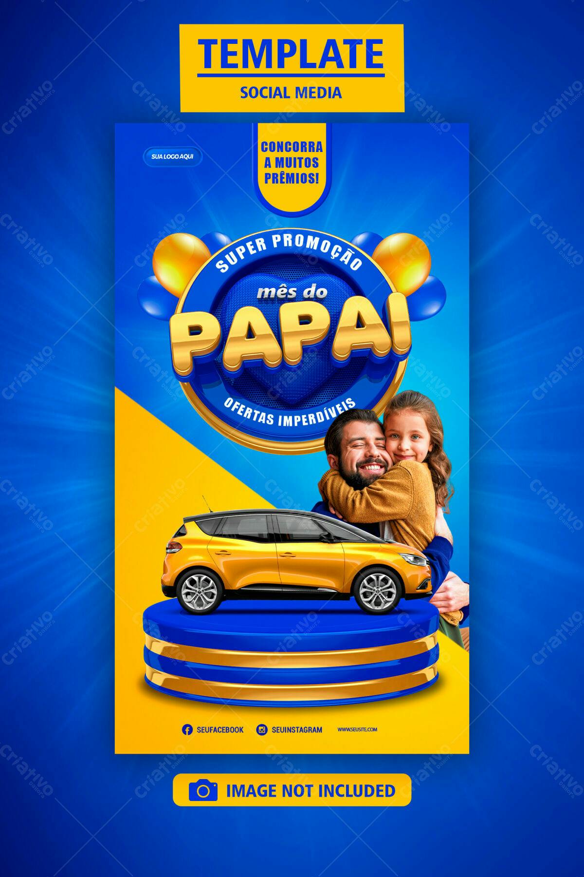 Flyer Dia dos Pais com Carro PSD Editável