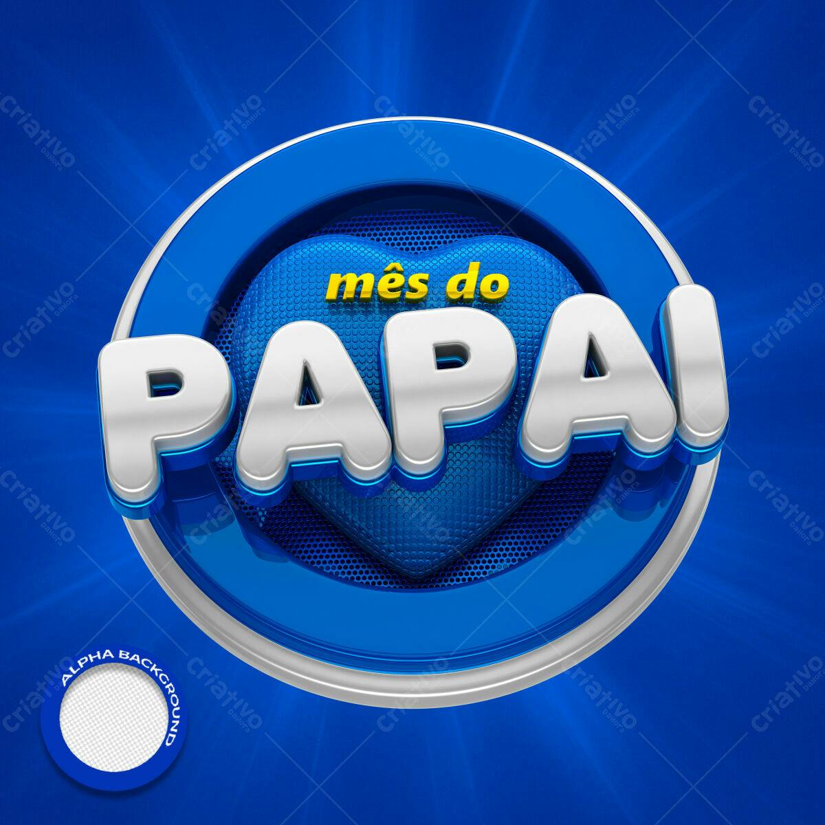 Logotipo Dia dos Pais PSD Editável