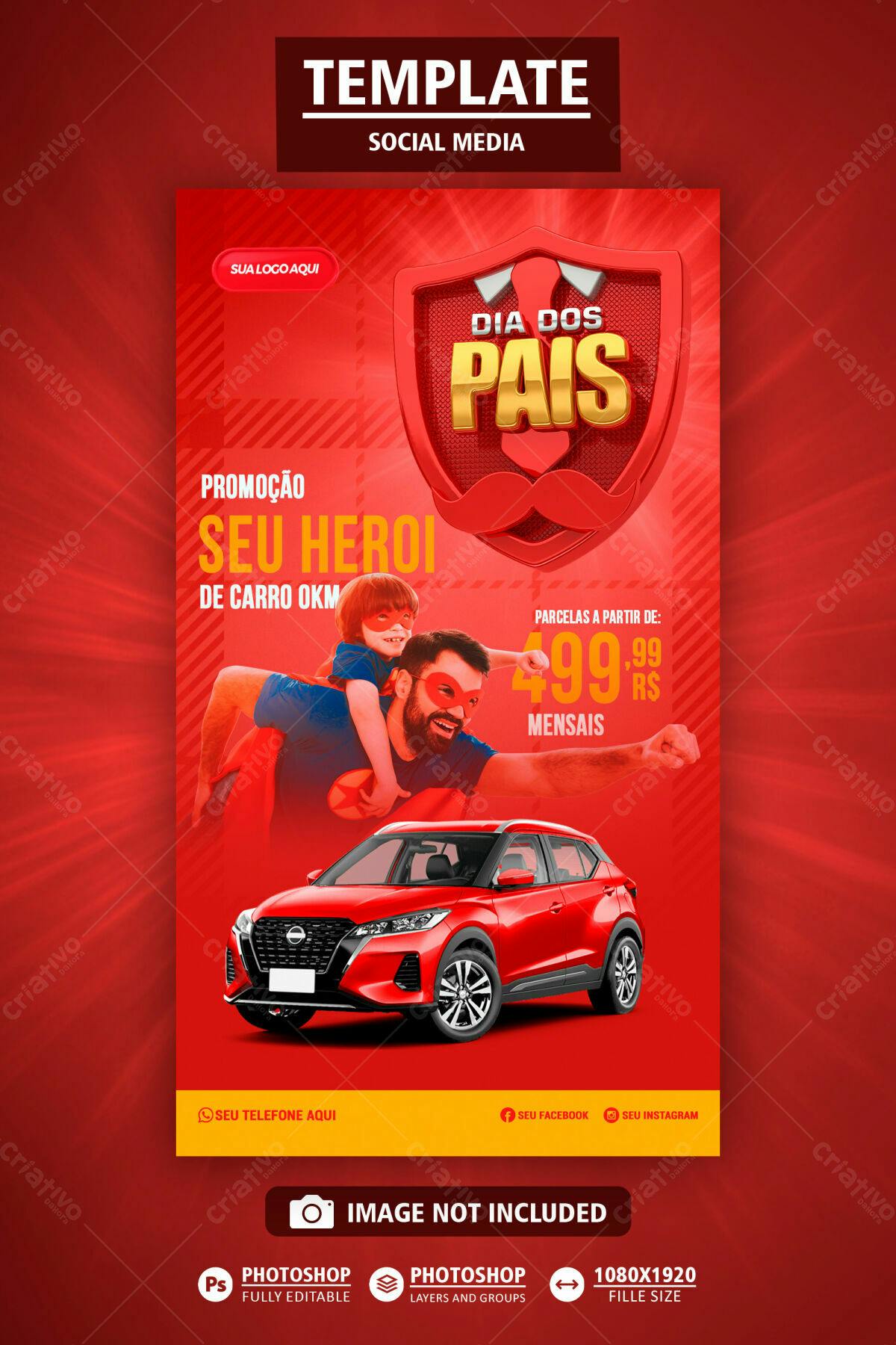 Social Media para Dia dos Pais PSD Editável