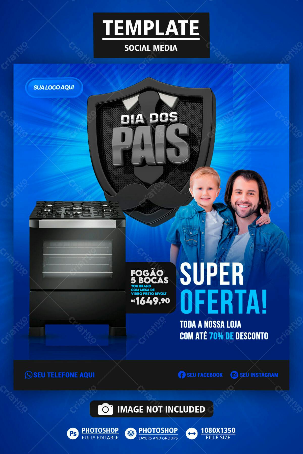 Flyer Dia dos Pais com Oferta PSD Editável