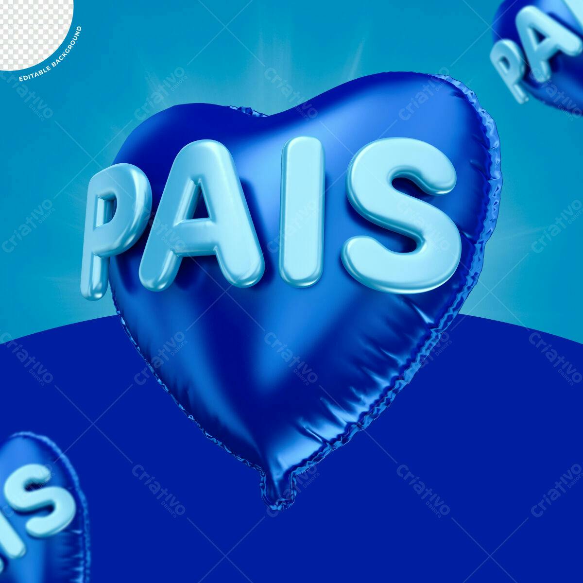 Balão Dia dos Pais PSD Editável