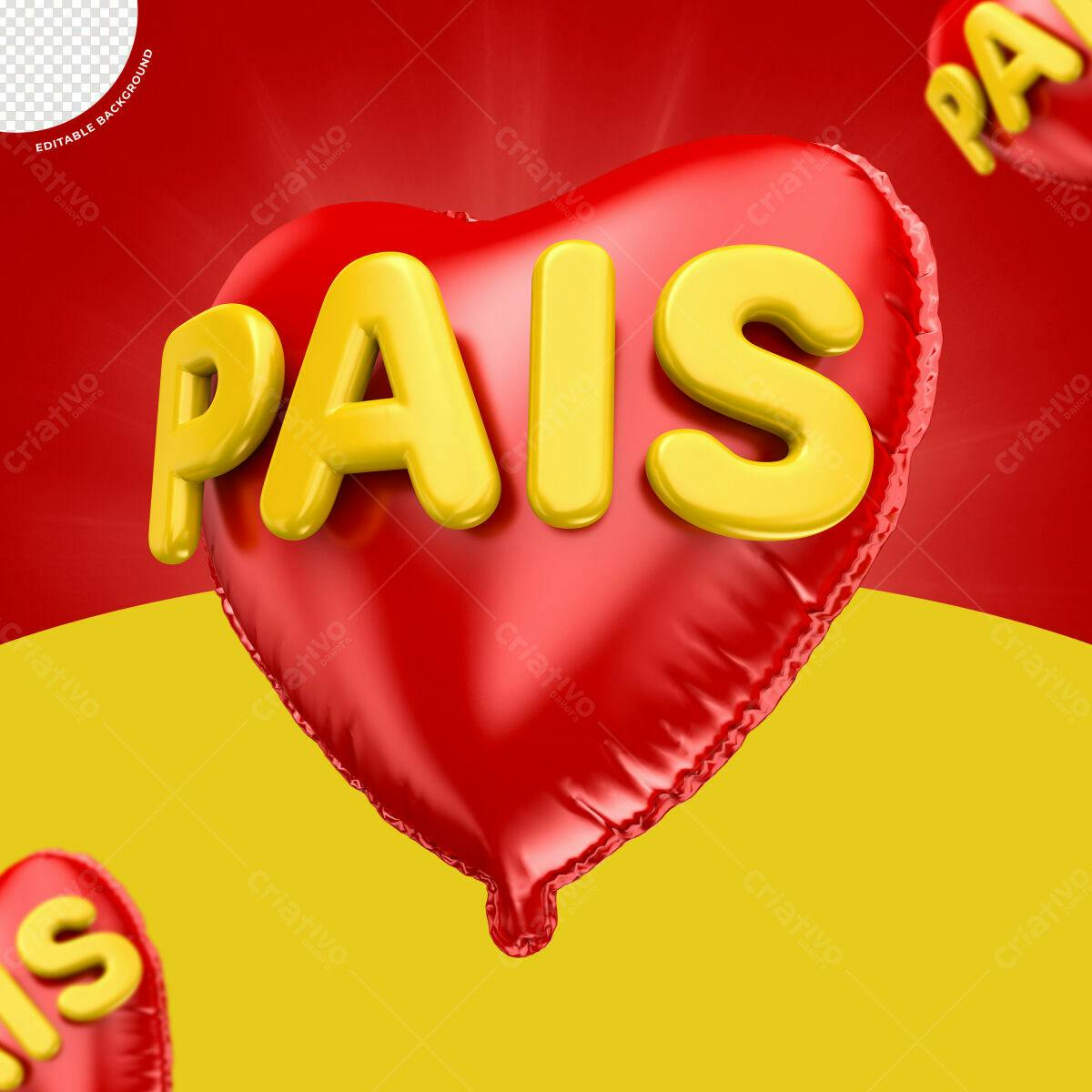 Balão Dia dos Pais PSD Editável