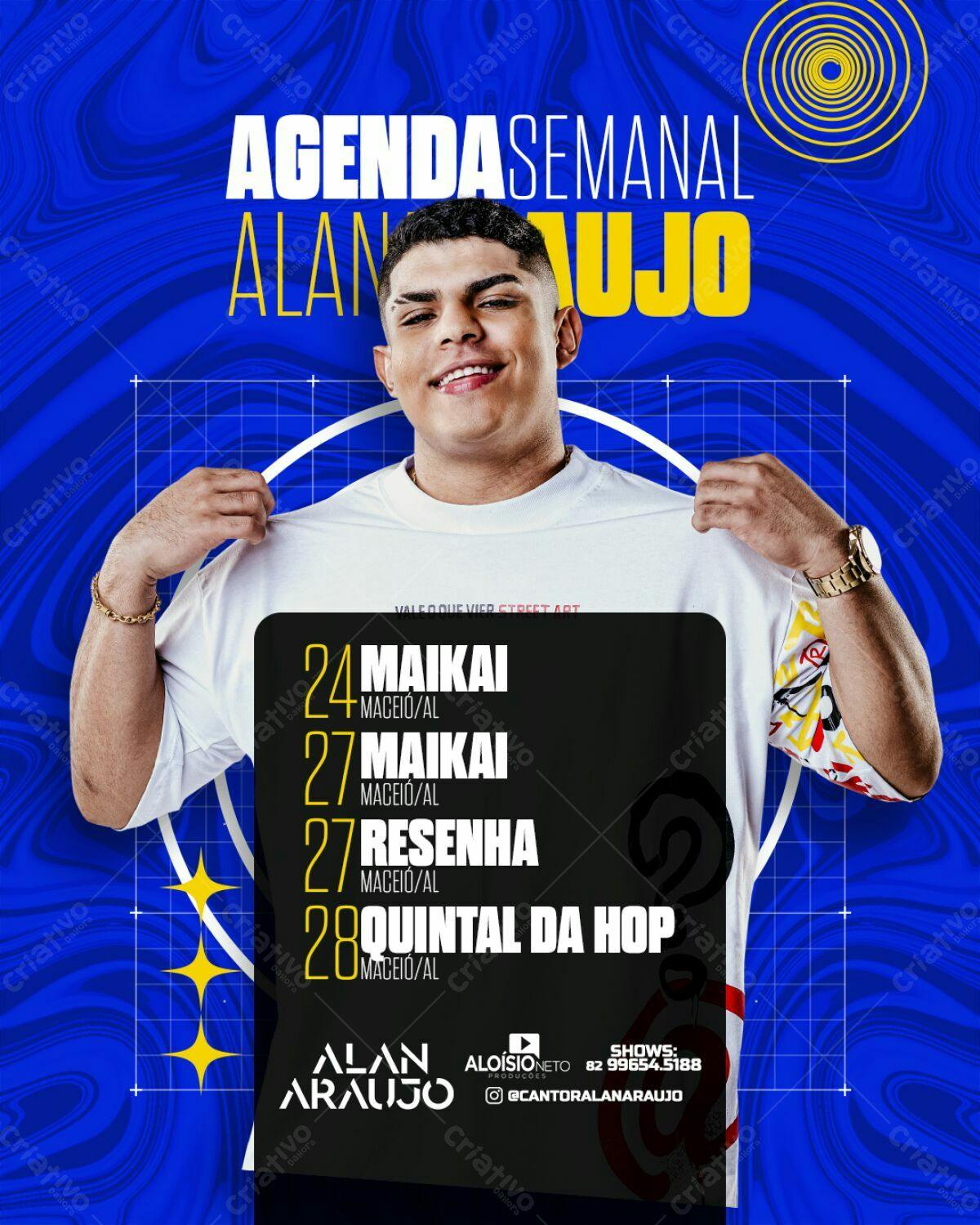 Flyer Agenda Semanal Alan Araujo PSD Editável