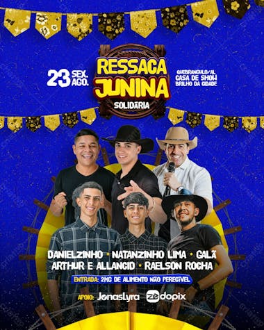 Ressaca junina solidária 2024 (feed e stories)