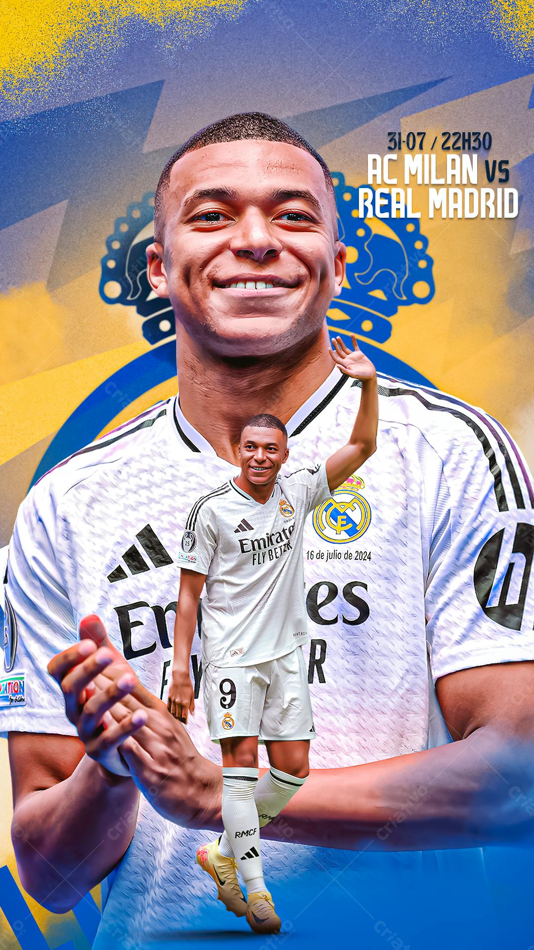 Flyer AC Milan x Real Madrid PSD Editável