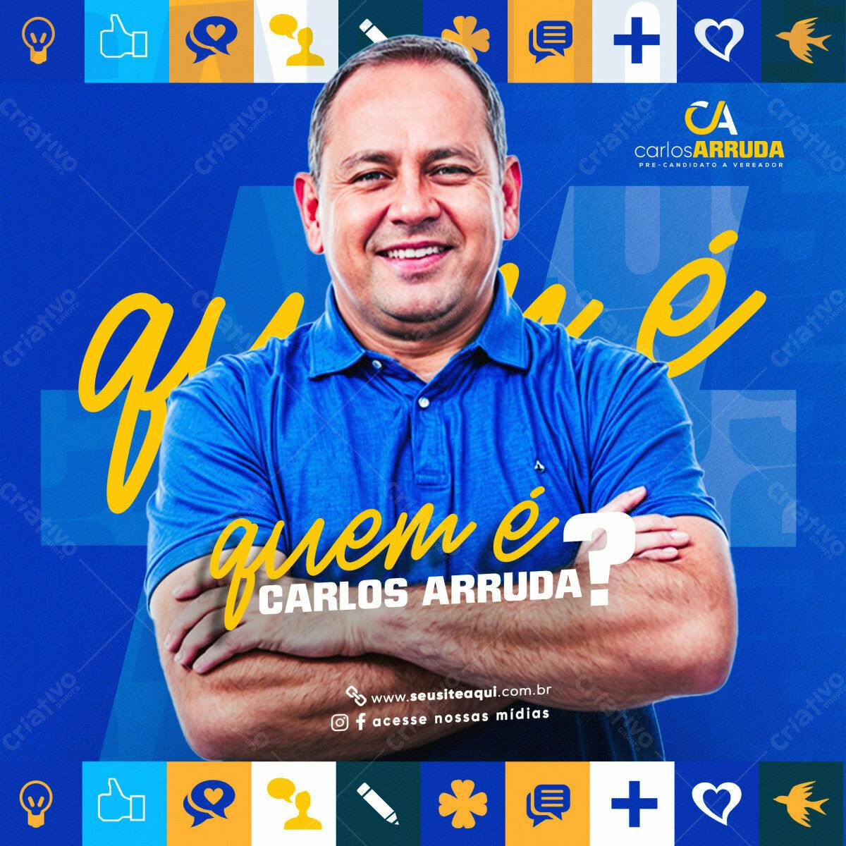 Flyer Eleitoral para Candidato PSD Editável