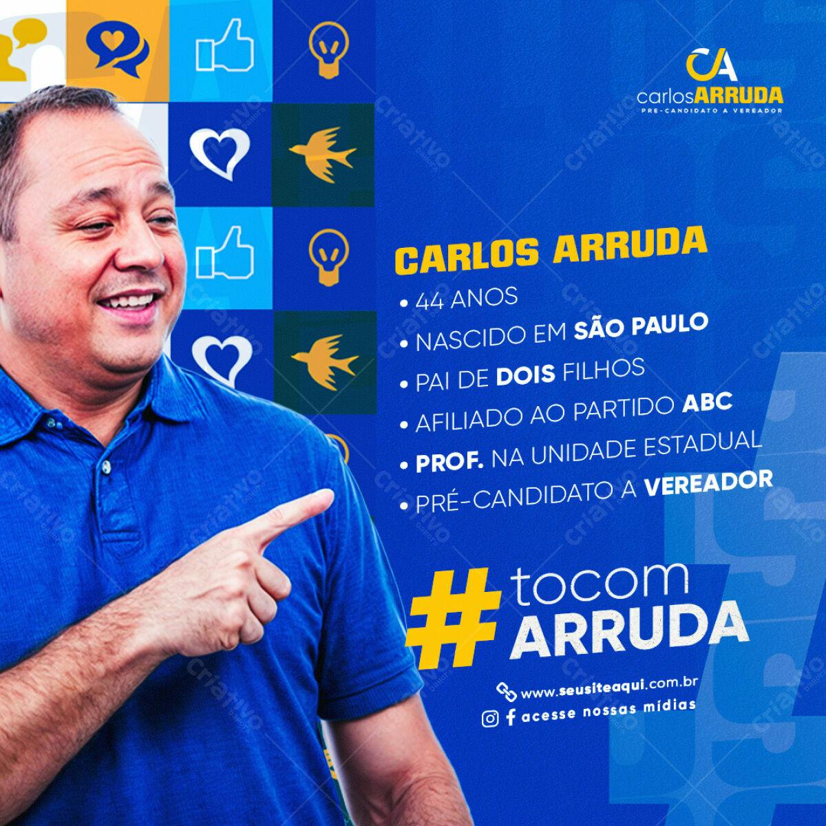 Postagem de Redes Sociais para Campanha Política PSD Editável