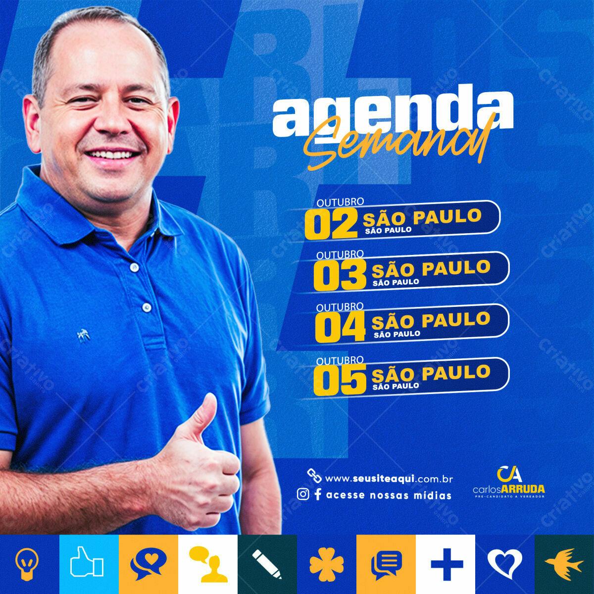 Flyer Agenda Semanal PSD Editável