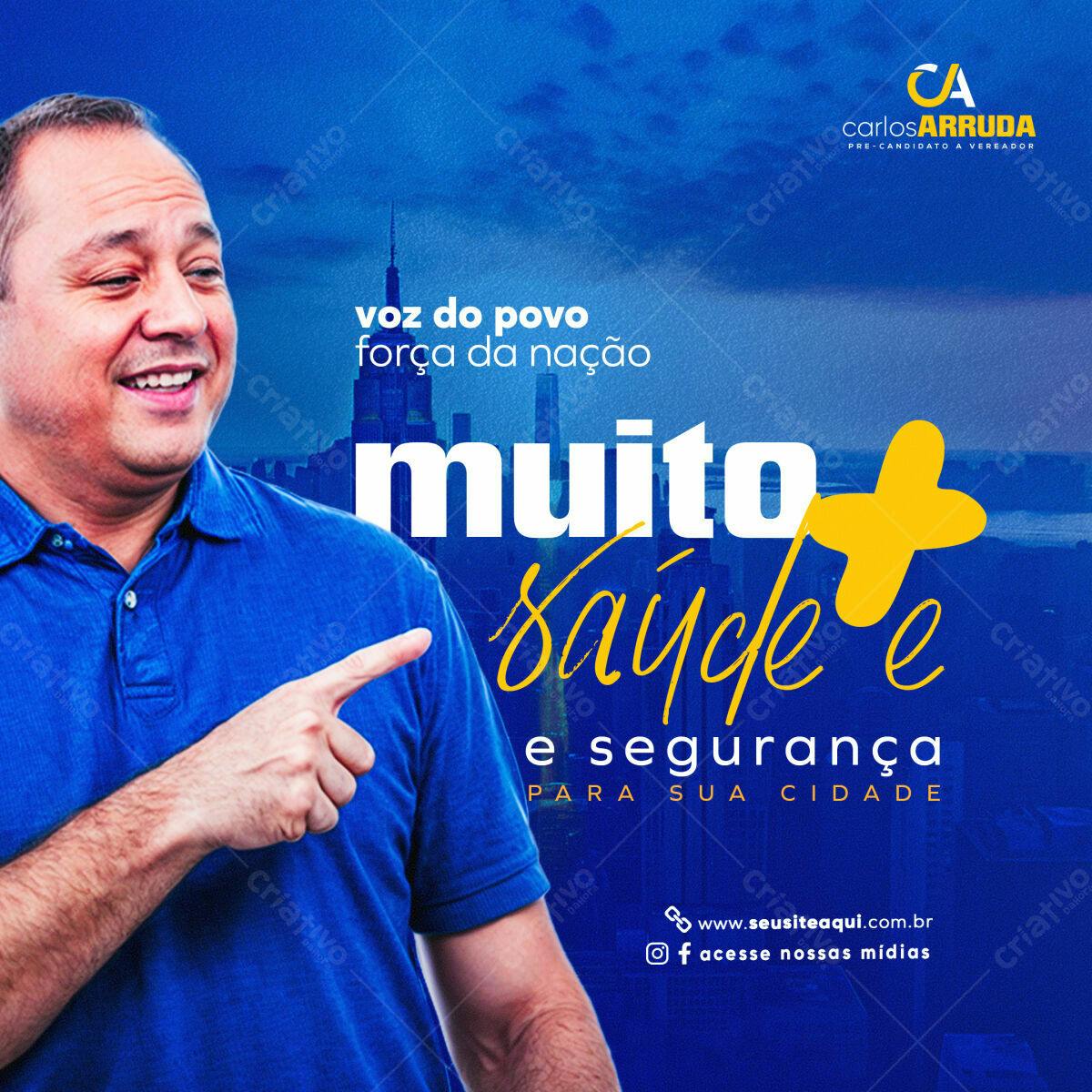 Flyer Eleições PSD Editável - Carlos Arruda