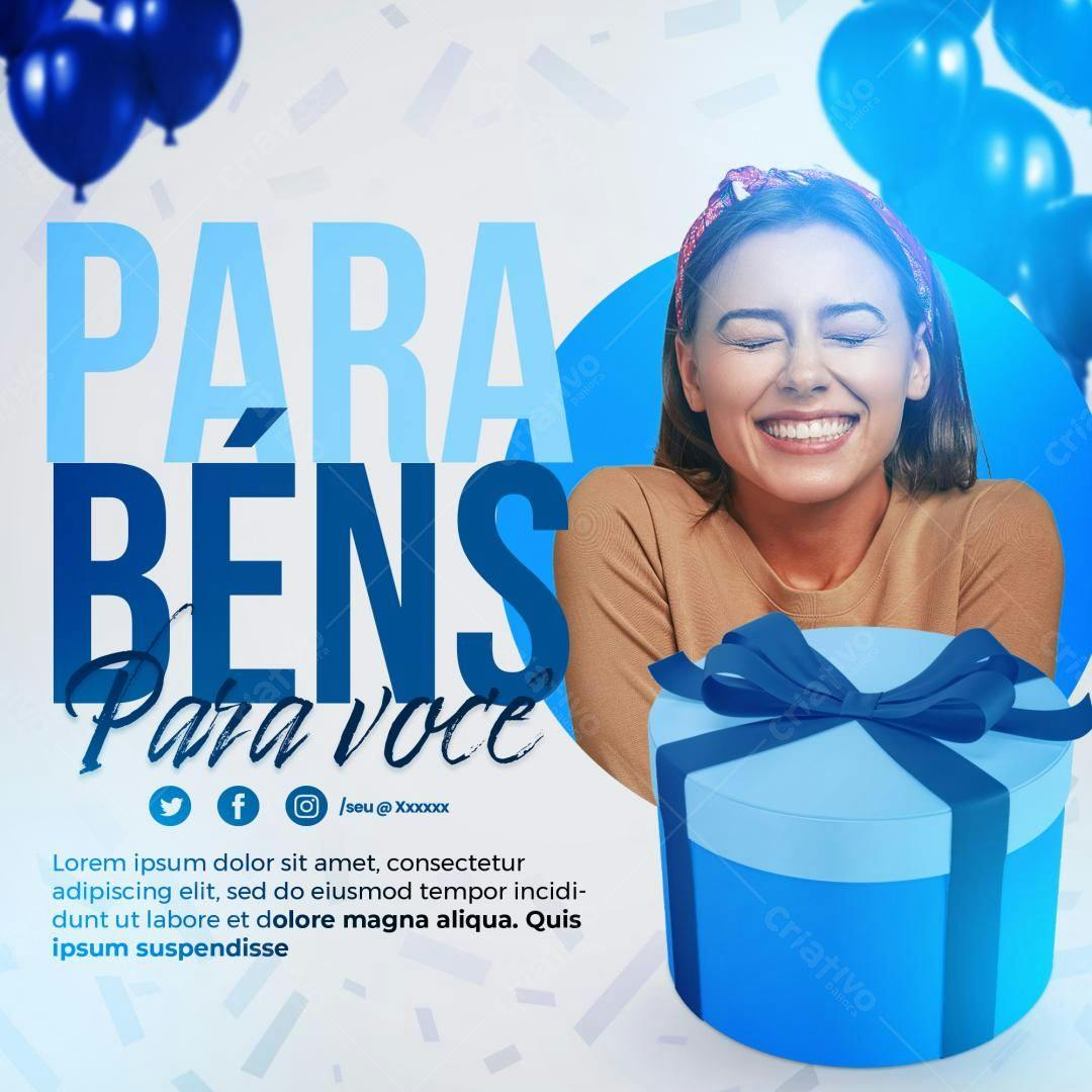 Flyer Parabéns para Você PSD Editável