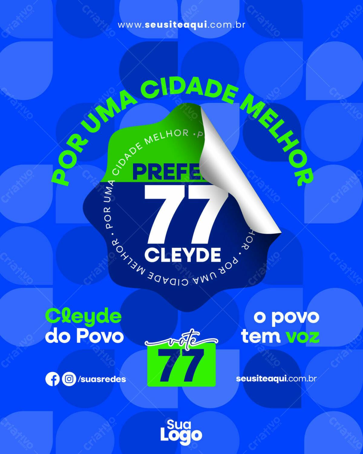 Flyer Eleitoral PSD Editável para Campanha Política