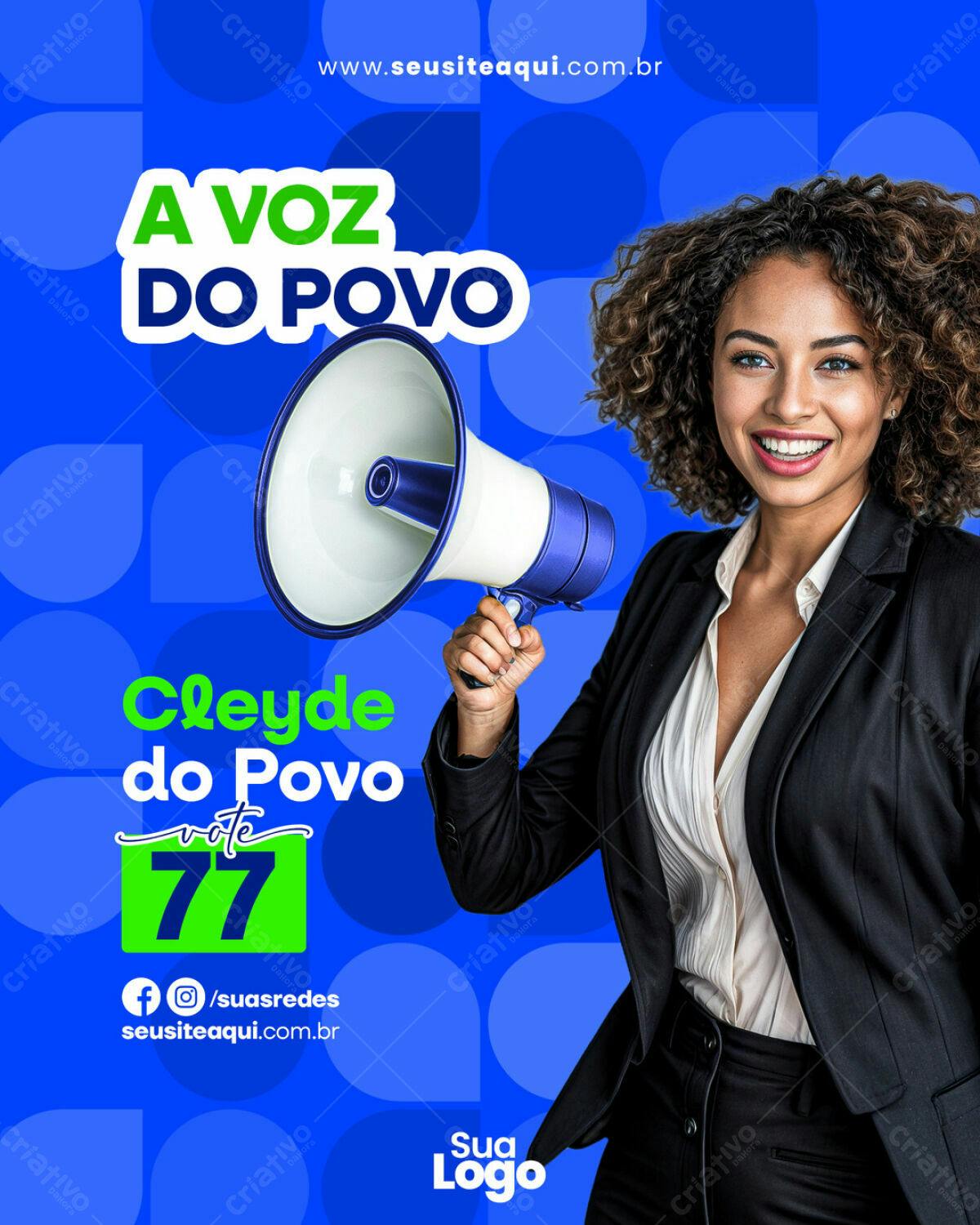 Flyer Eleições PSD Editável - Campanha Política