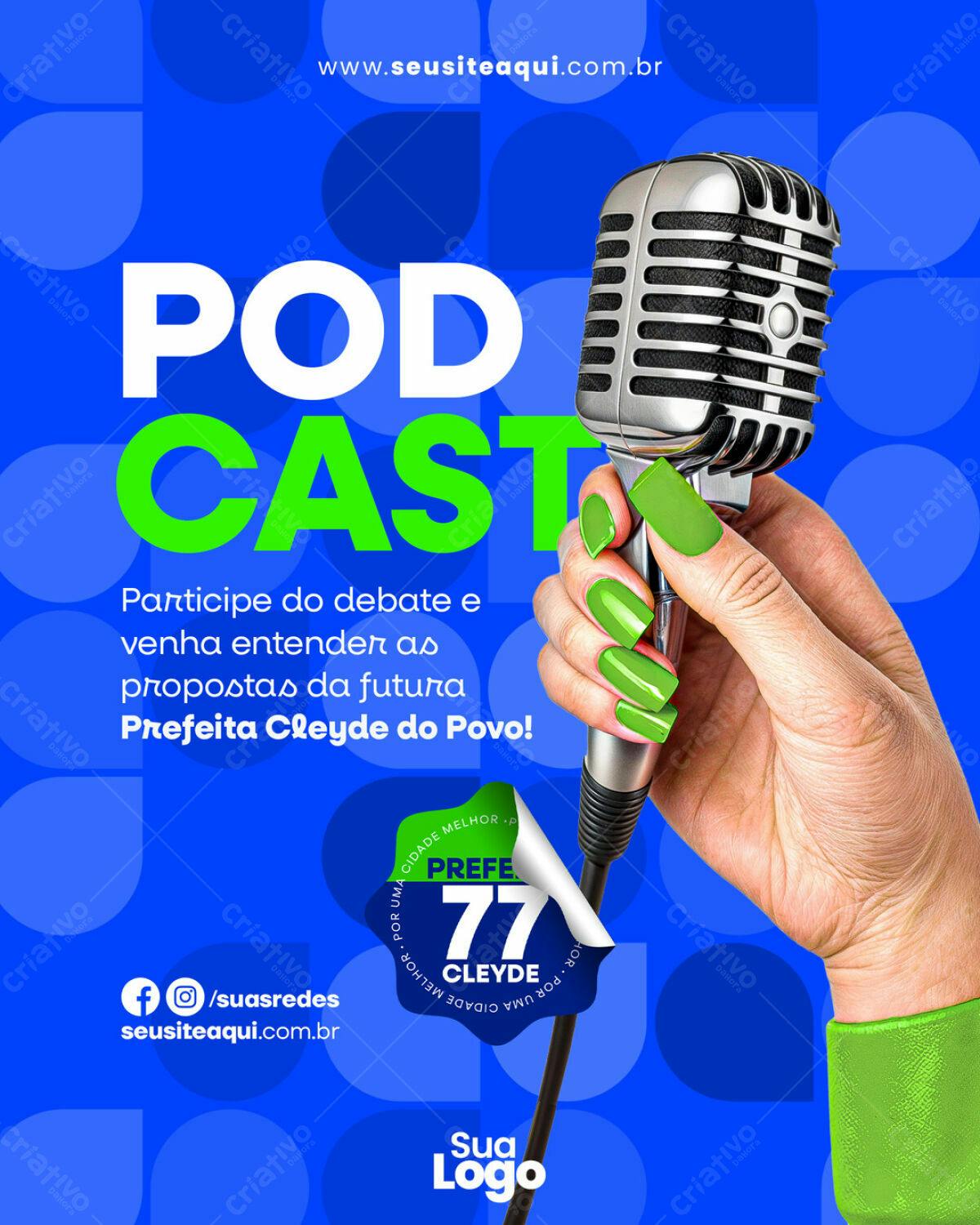 Flyer para Podcast Político PSD Editável