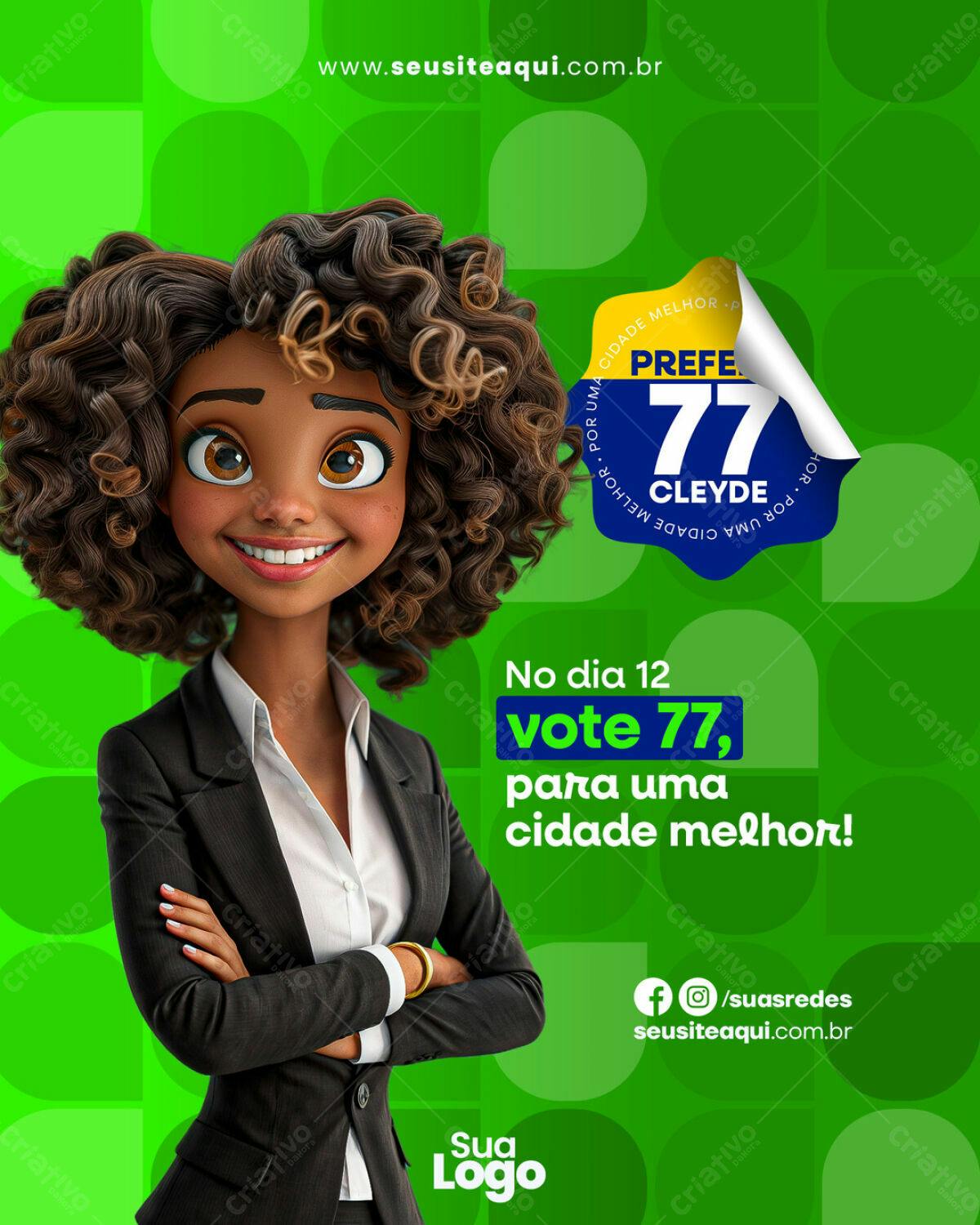 PSD para Campanha Política - Candidata 77 PSD Editável