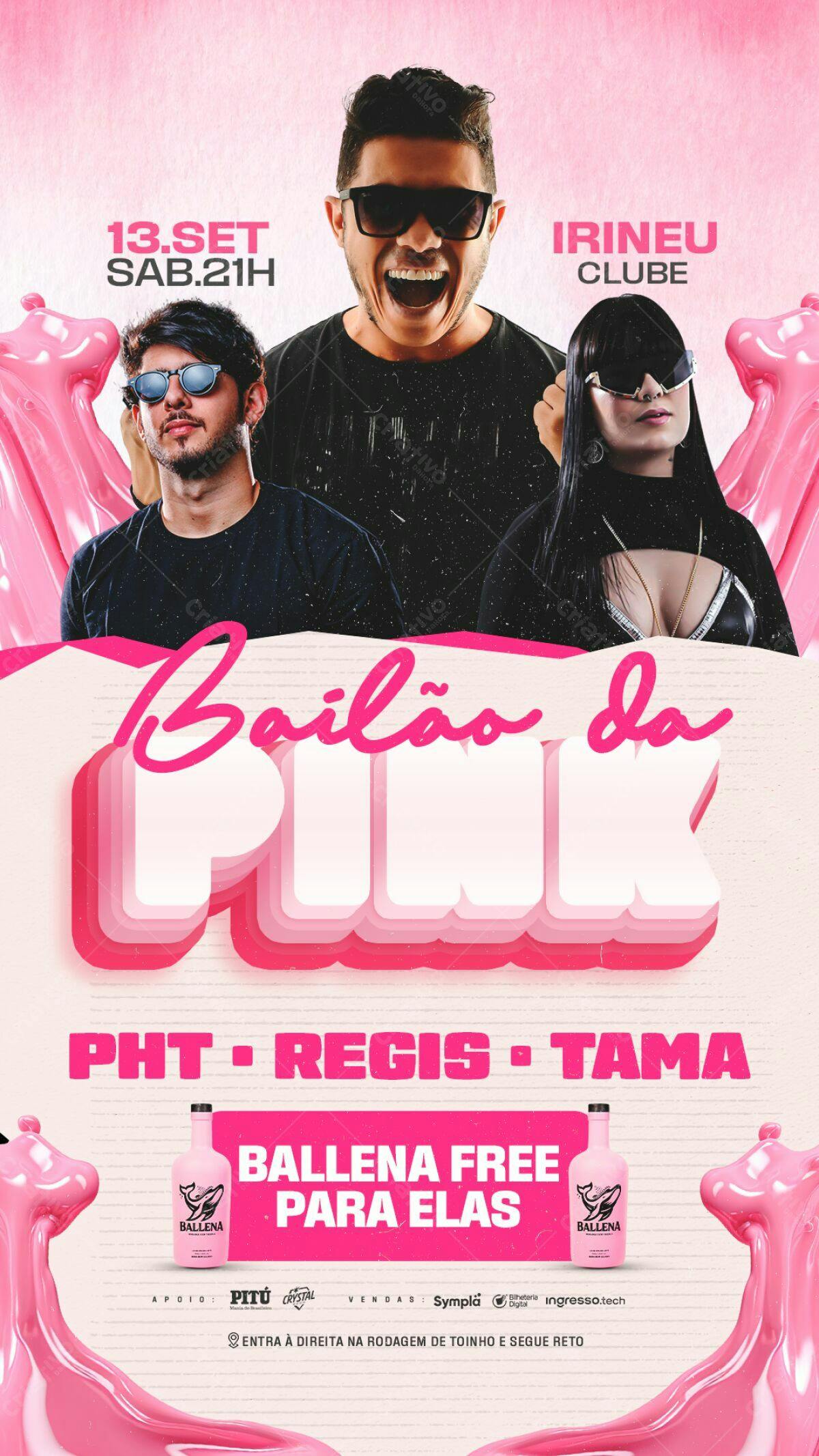 Flyer Baile do Pink PSD Editável