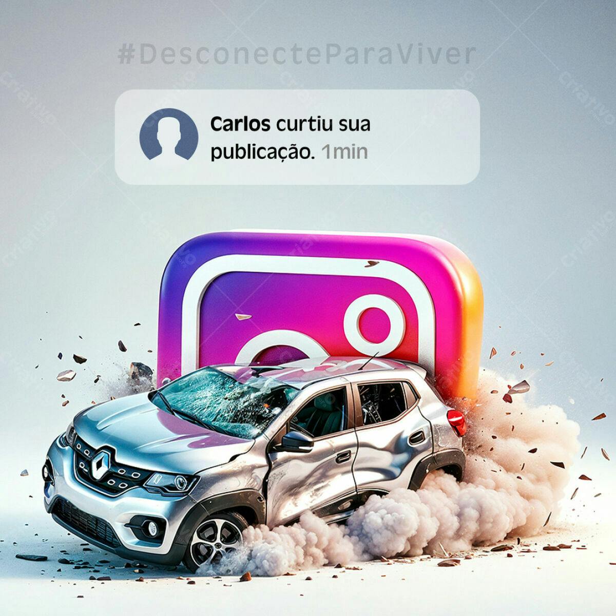 PSD para Campanha de Conscientização sobre Celular ao Dirigir Editável