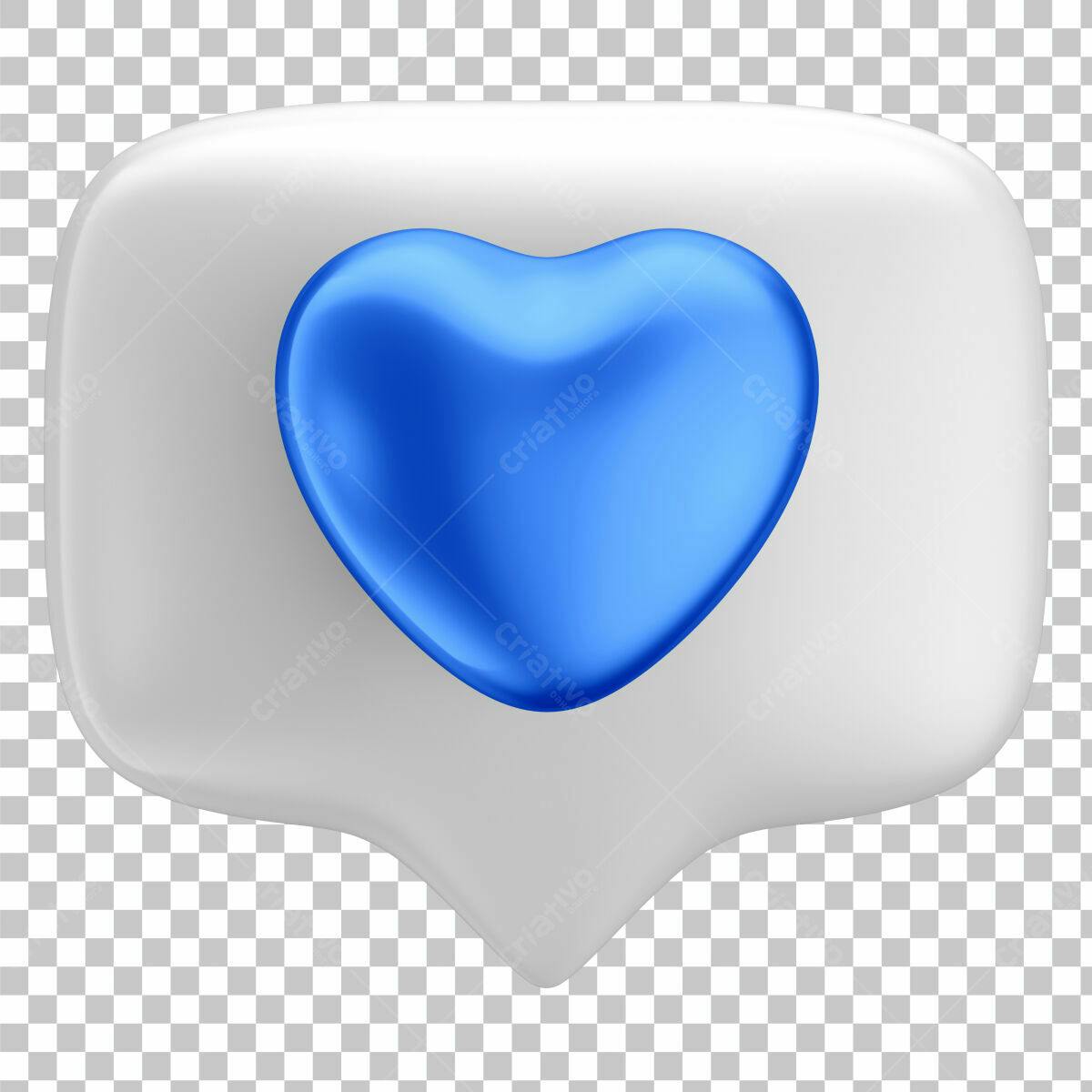 Ícone Curtida Azul e Branco PSD Editável