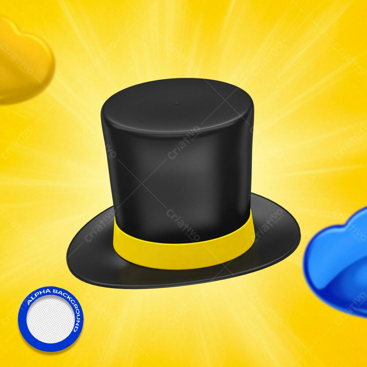 Mockup de Chapéu Preto e Amarelo PSD Editável