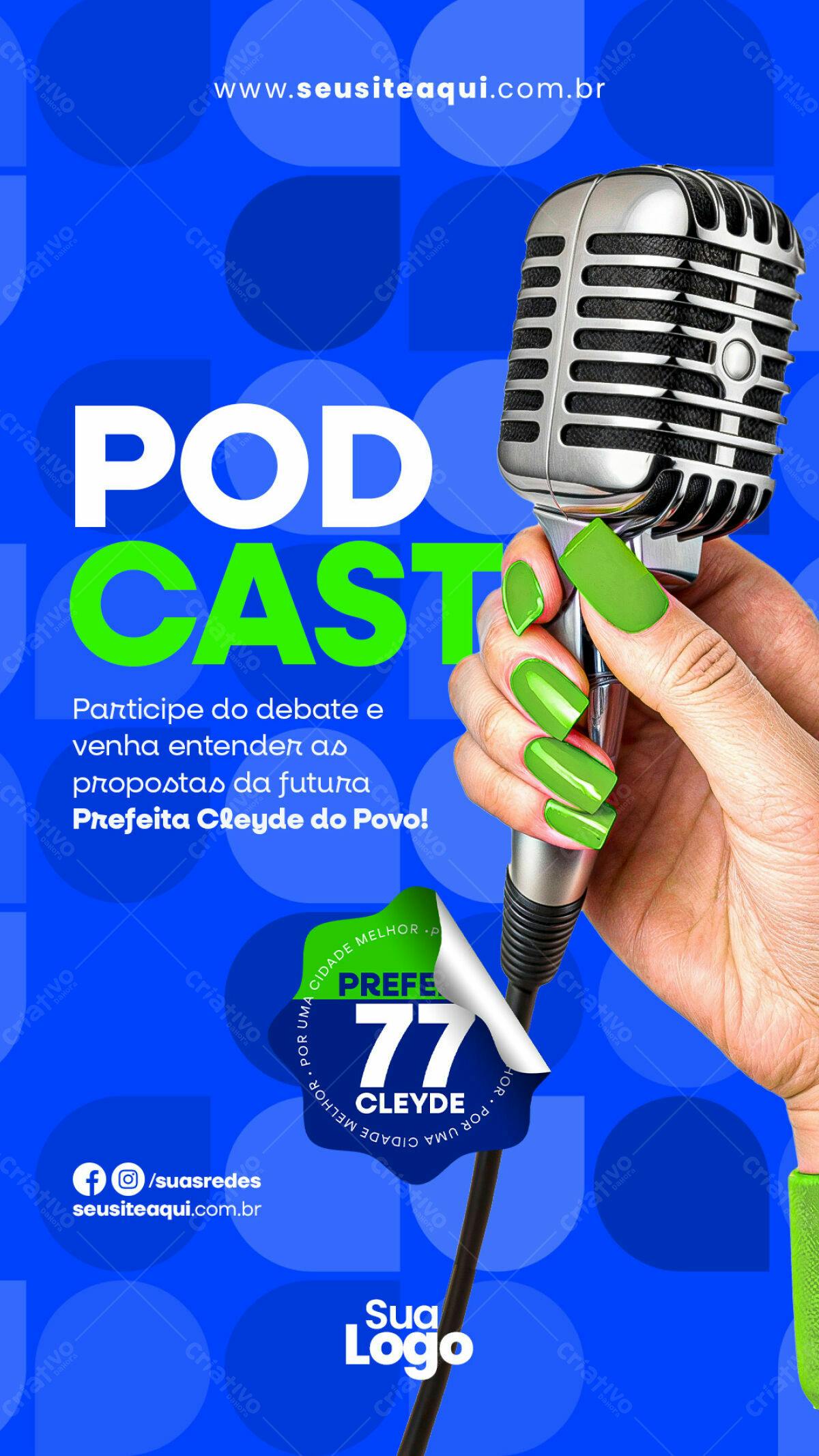 Flyer para Podcast Político PSD Editável