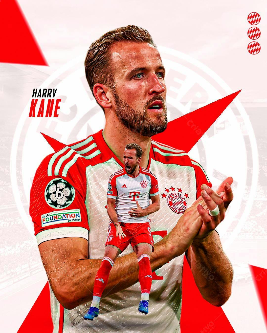 Arte com Foto de Harry Kane PSD Editável