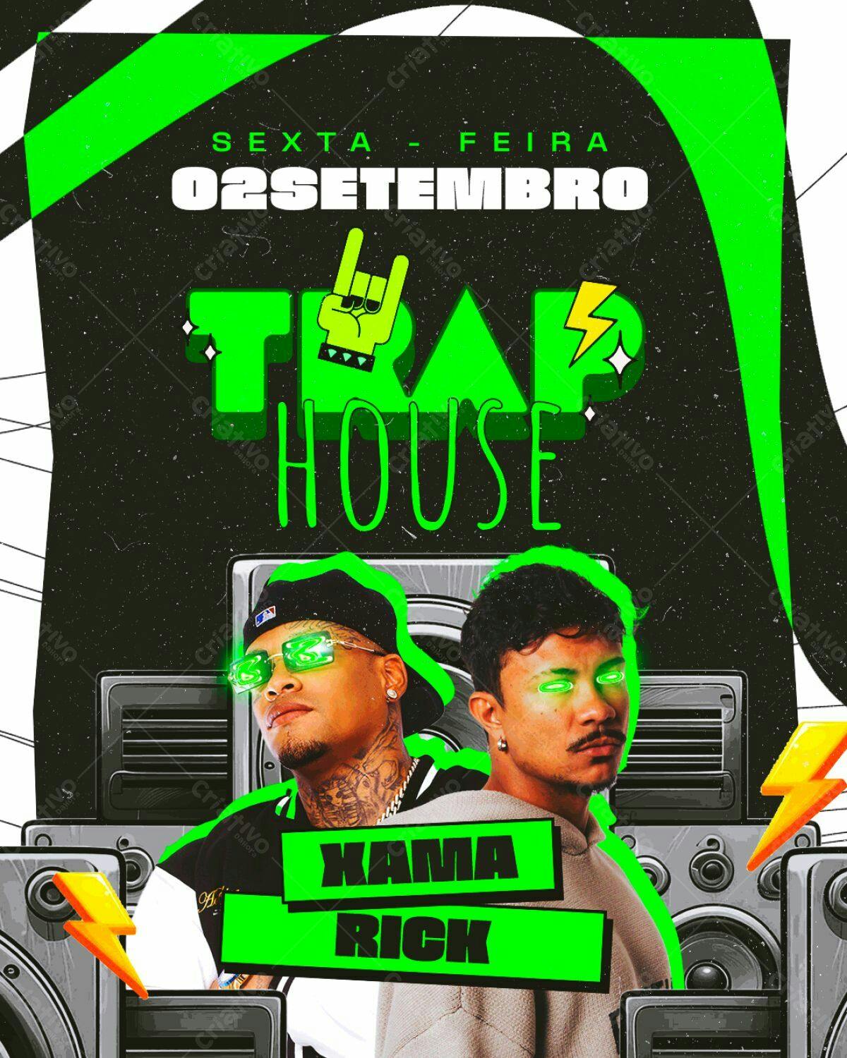 Flyer para Festa Trap House PSD Editável