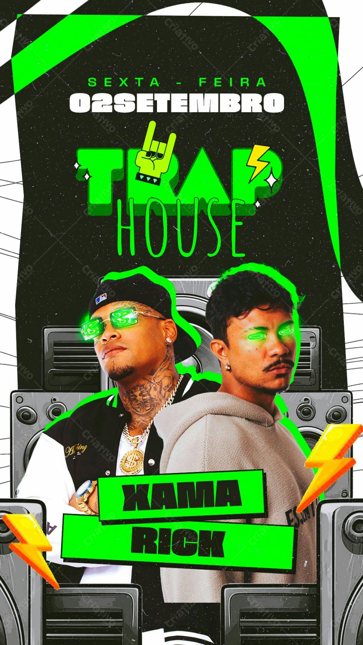 Flyer Festa Trap House PSD Editável