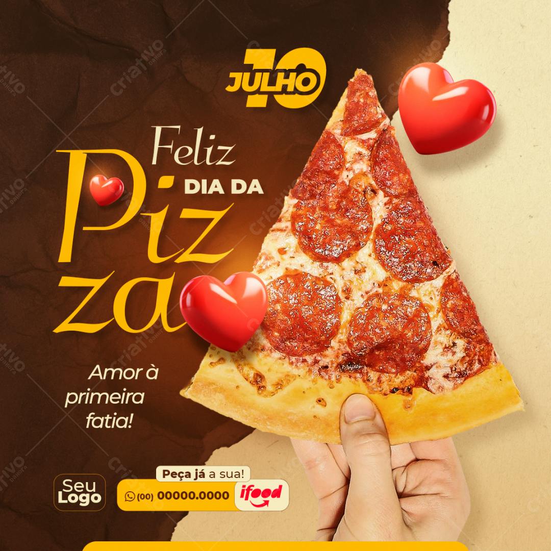 Flyer Dia da Pizza PSD Editável