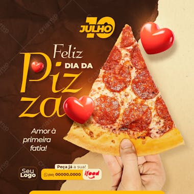 Social media pizzaria dia da pizza psd editável