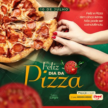 Social media pizzaria dia da pizza psd editável