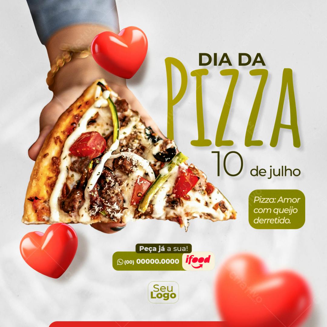 Flyer Dia da Pizza PSD Editável
