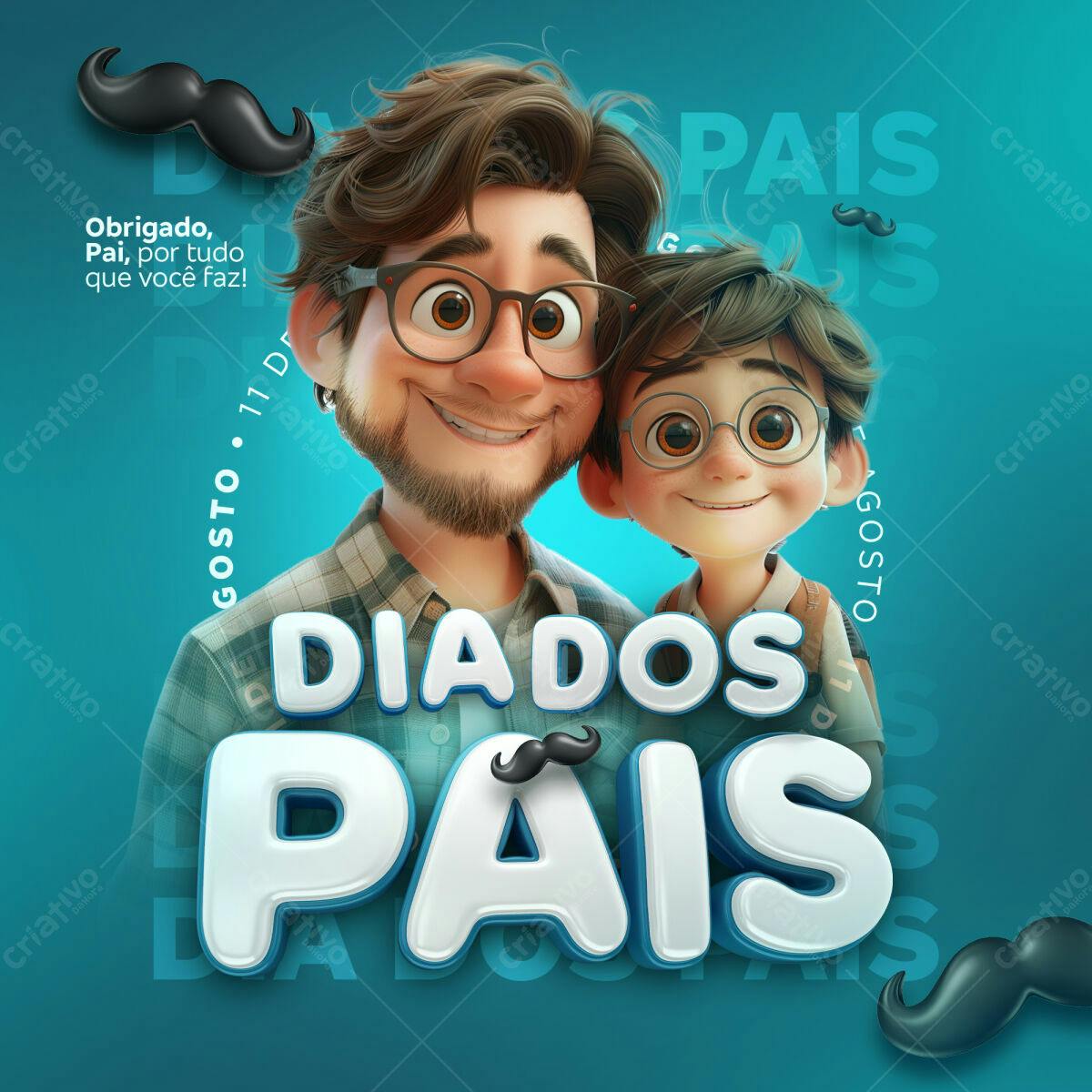 Arte Dia dos Pais PSD Editável