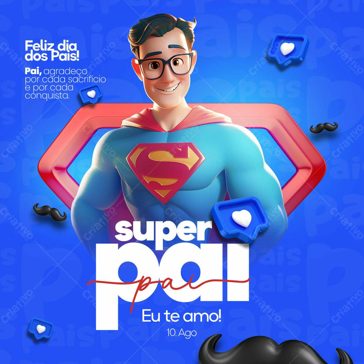Flyer Dia dos Pais Super Pai PSD Editável