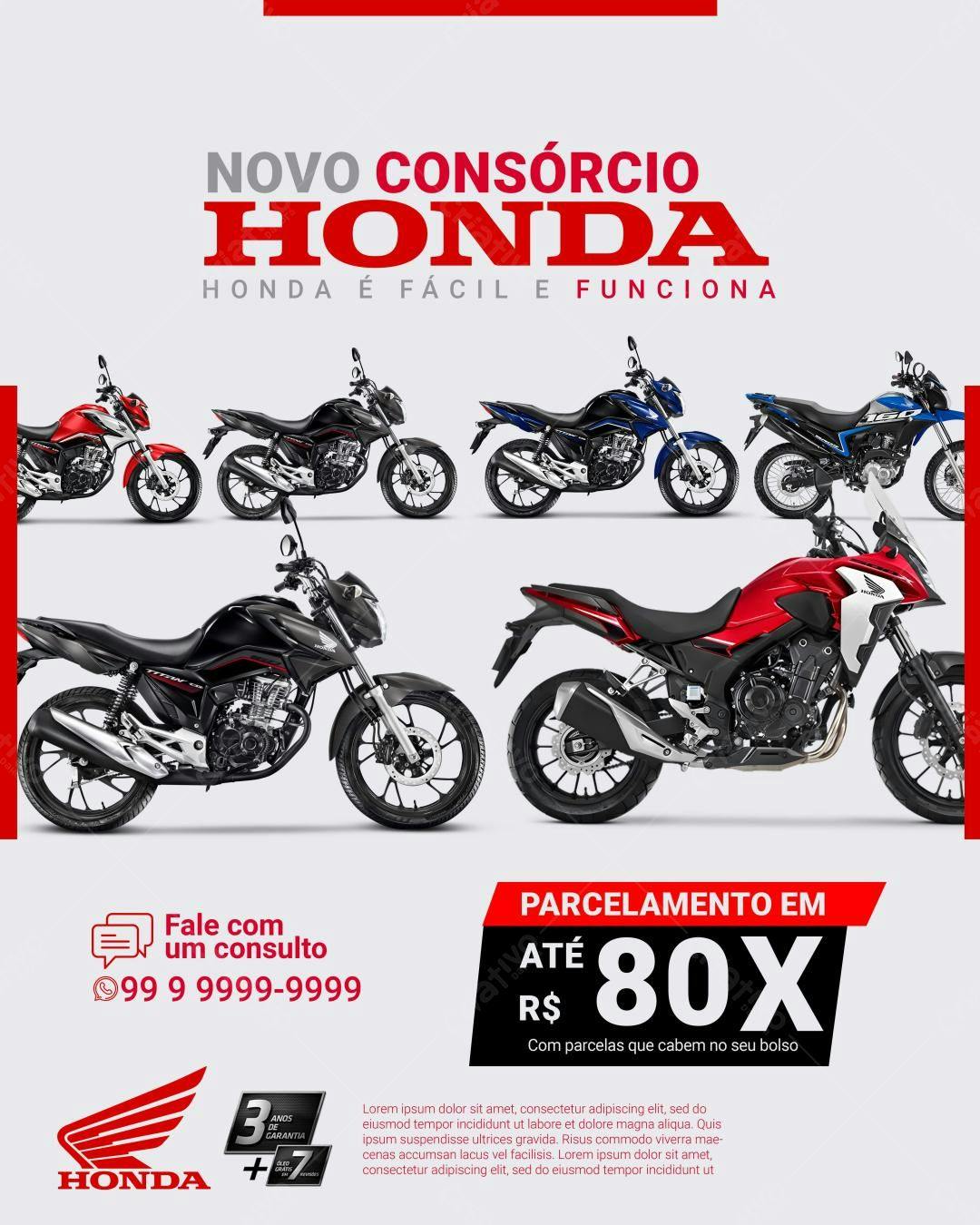 Flyer Consórcio Honda PSD Editável