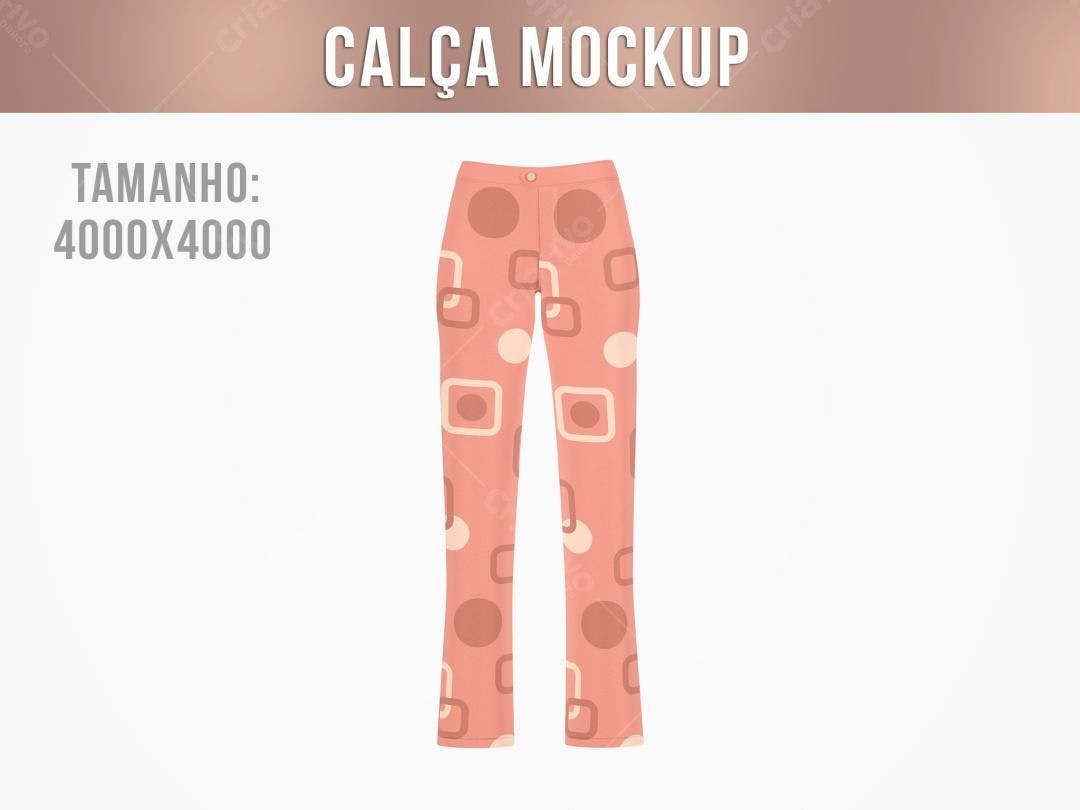 Mockup Calça com Padronagem Geométrica Rosa
