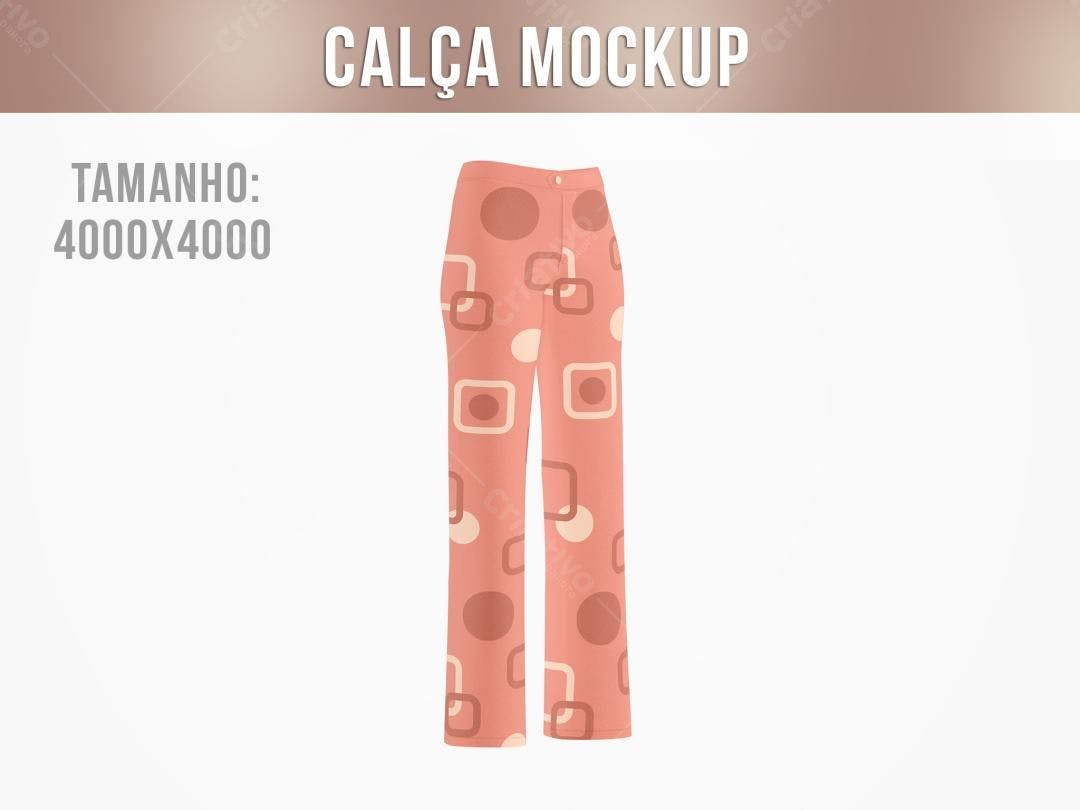 Mockup Calça com Estampa Geométrica Rosa