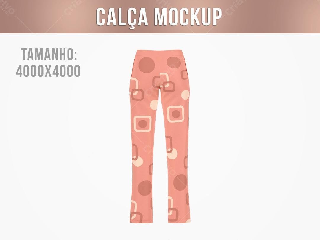 Mockup Calça com Estampa Geométrica Rosa