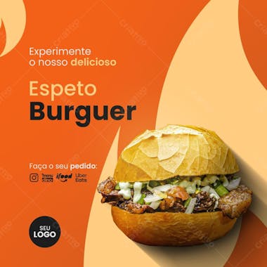 Social media experimente o espeto burguer