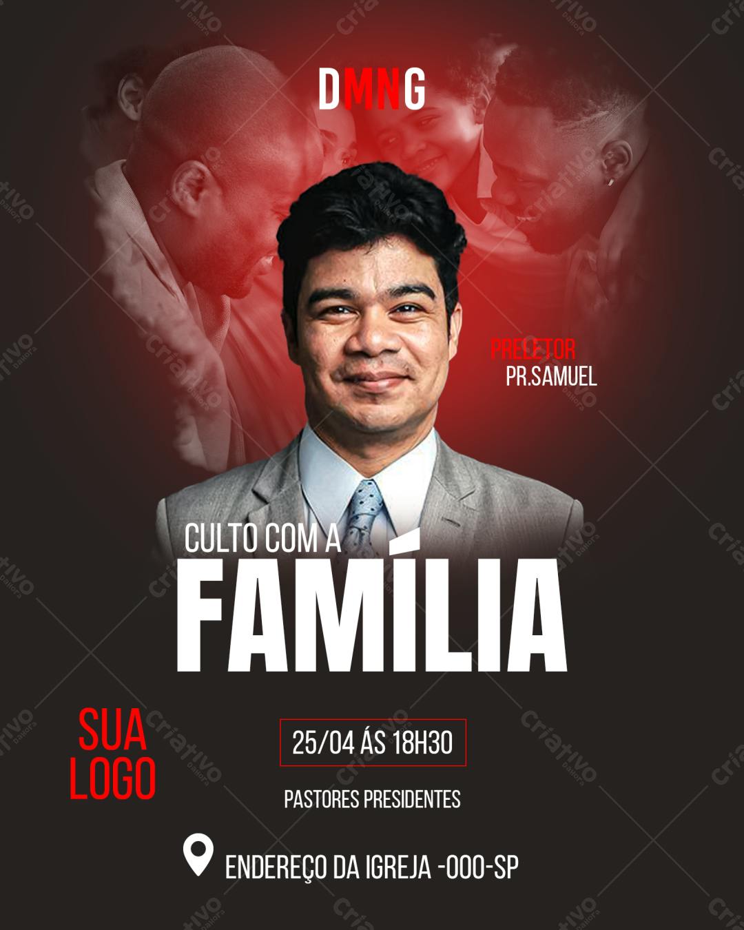 Flyer para Culto Familiar PSD Editável
