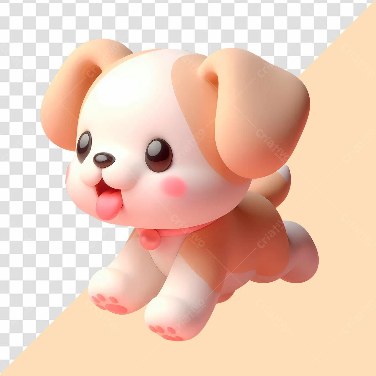 Ilustração de Cachorro 3D fofa PSD Editável