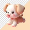 3d cute dog running with tongue out 01