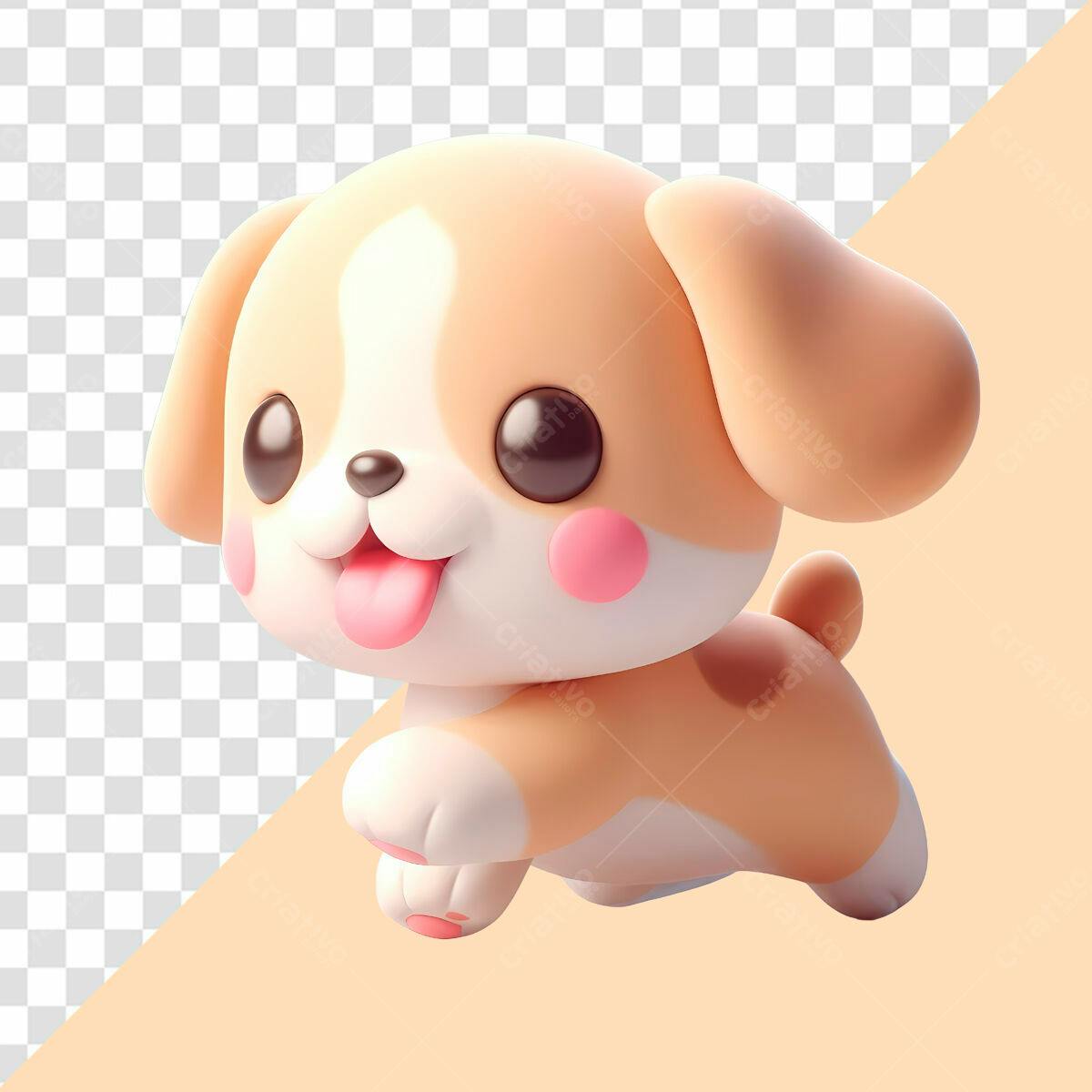 Ilustração de Cachorro Cartoon PSD Editável